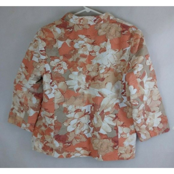 Alfred Dunner Women's Lined Textured 1 Hook Eye Floral Blazer Jacket Size 14 - Picture 2 of 5